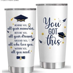 Graduation Themed White Tumbler
